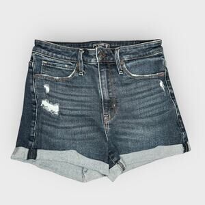 Abercrombie Denim Shorts Size 25 Medium Wash High Rise Cuffed